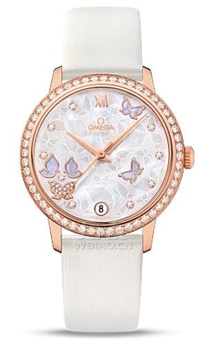 欧米茄石英镶钻女表,散发女性腕上bling光芒_万